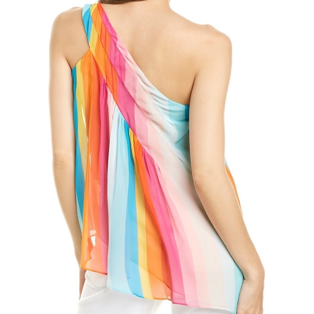 Trina Turk One-Shoulder Silk Top